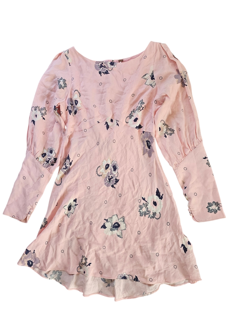Free People Pink Floral Long Sleeve Mini Dress - Picture 4 of 10